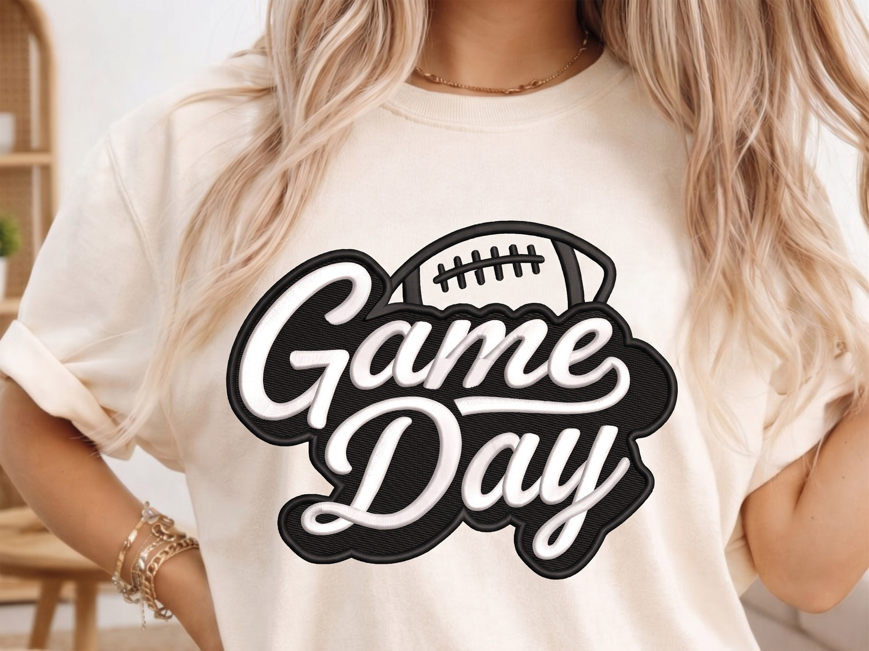 Football Game Day Embroidery Design