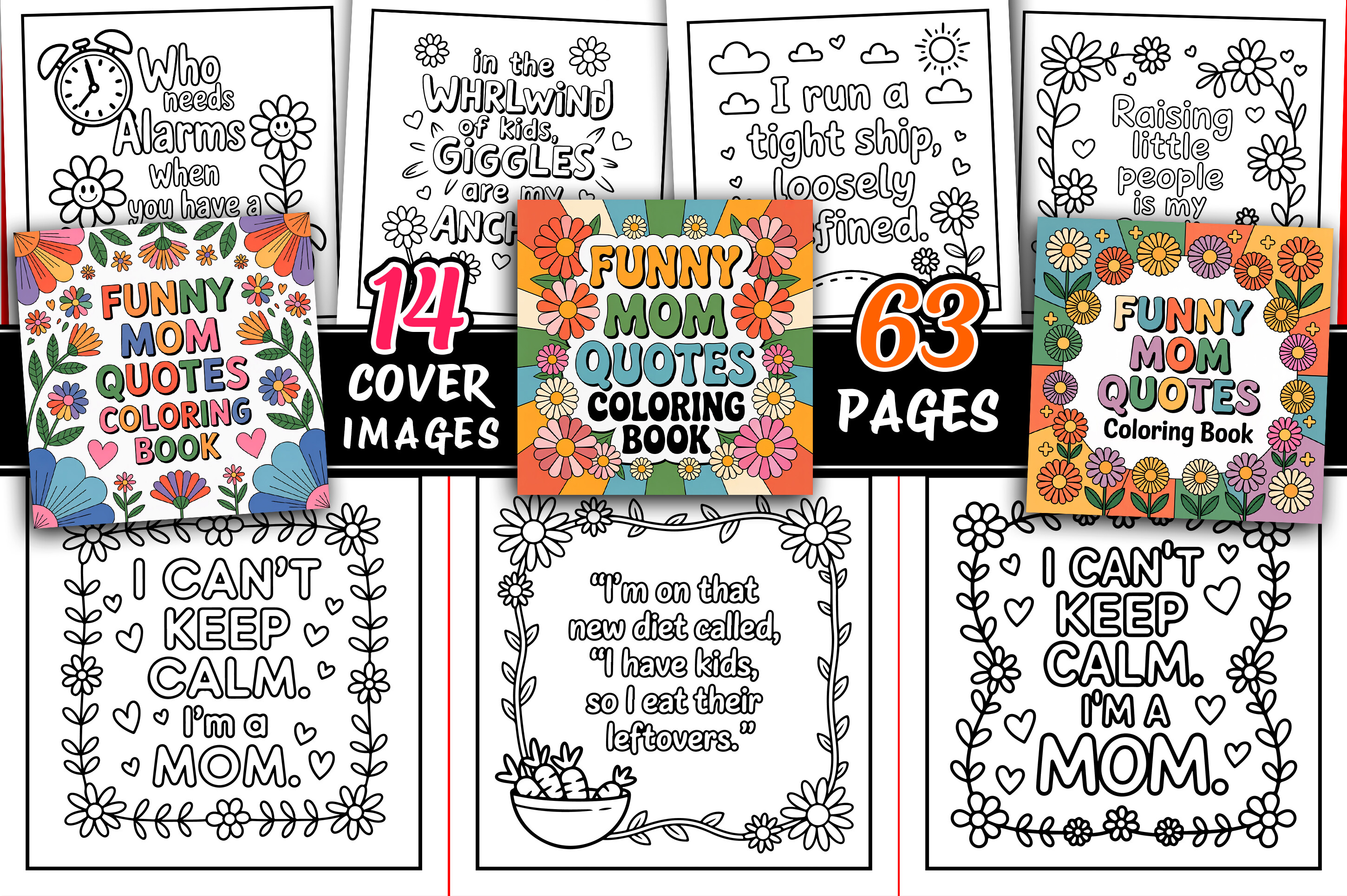 Funny Mom Quotes Coloring Book