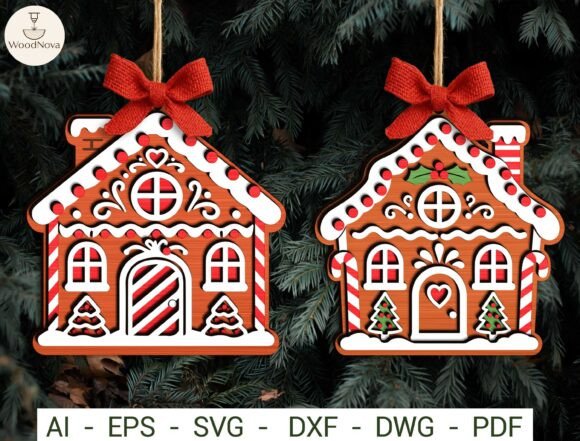 Gingerbread House Ornament Svg Laser Cutting