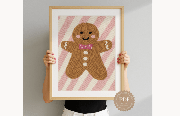 Gingerbread Man Punch Needle Pattern