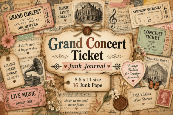 Grand Concert Ticket Junk Journal