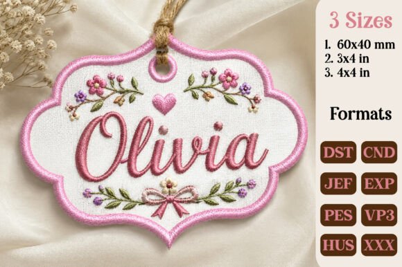 ITH Blank Ornate Bracket Tag Embroidery