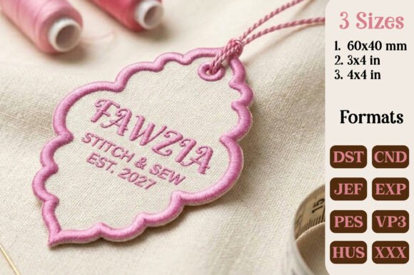 ITH Blank Scalloped Diamond Tag Embroide