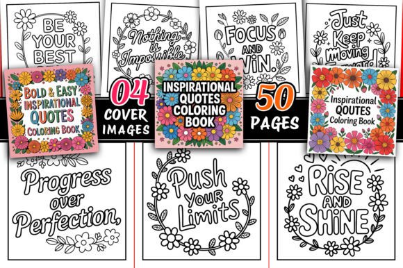 Inspirational Quotes Coloring Book