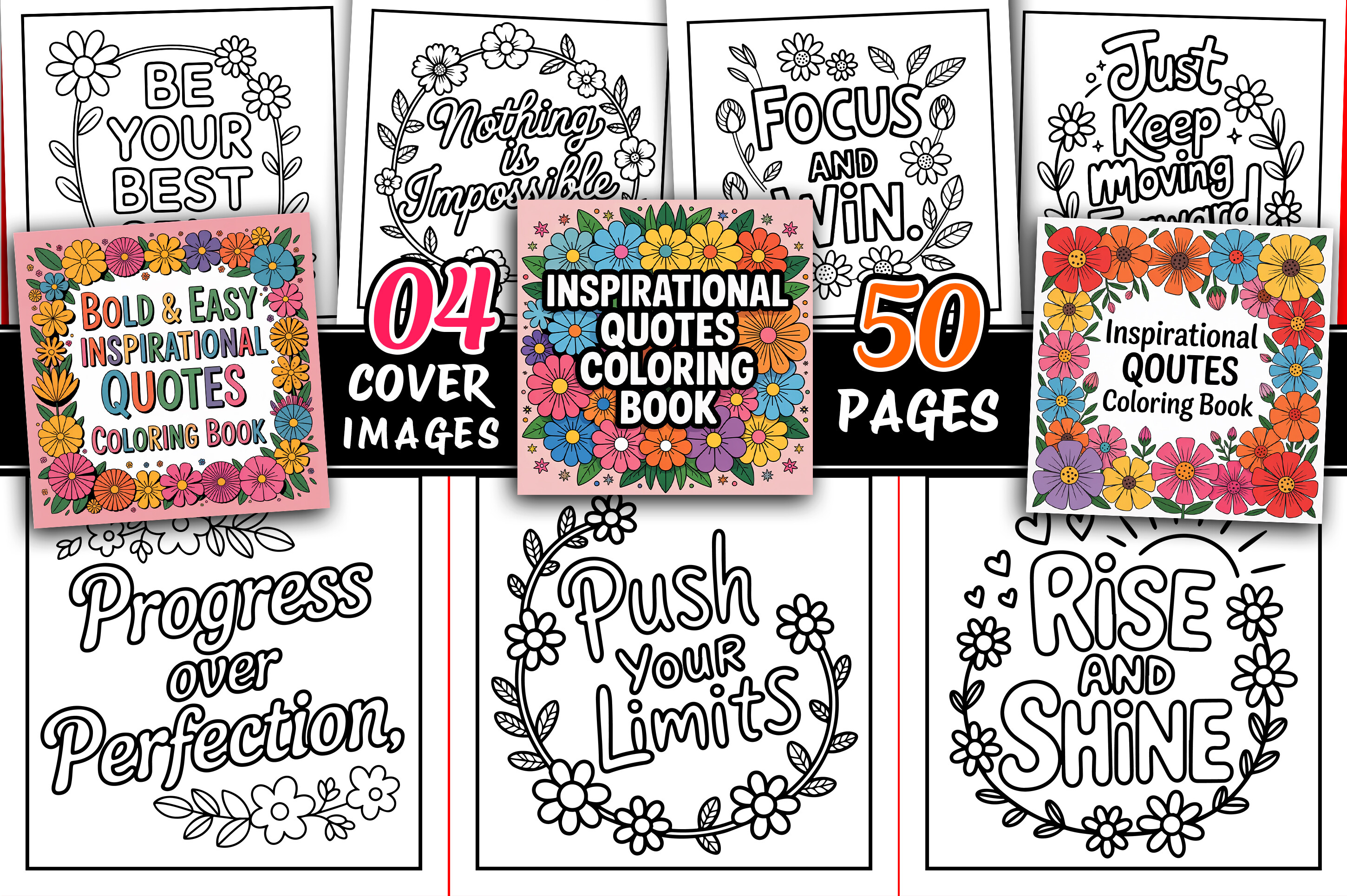 Inspirational Quotes Coloring Book