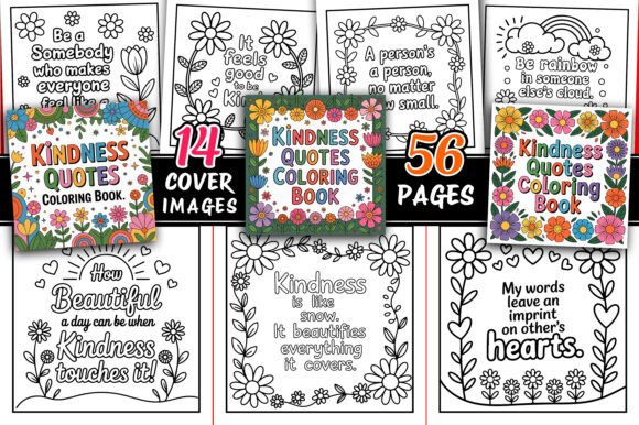 Kindness Quotes Coloring Book Bundle