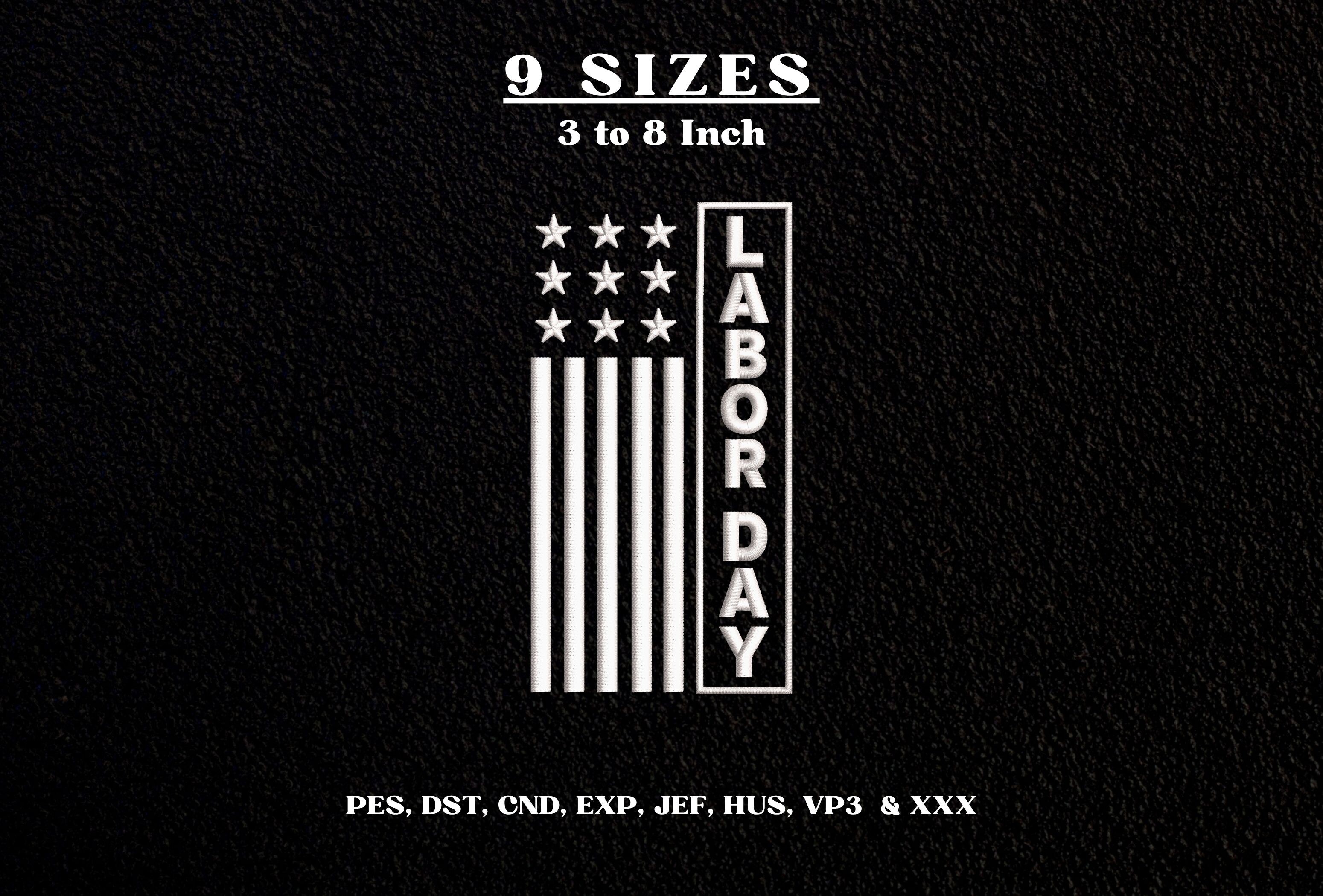 Labor Day American Flag Embroidery DST