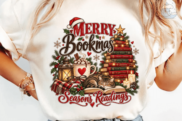 Merry Bookmas Season Readings PNG Tee