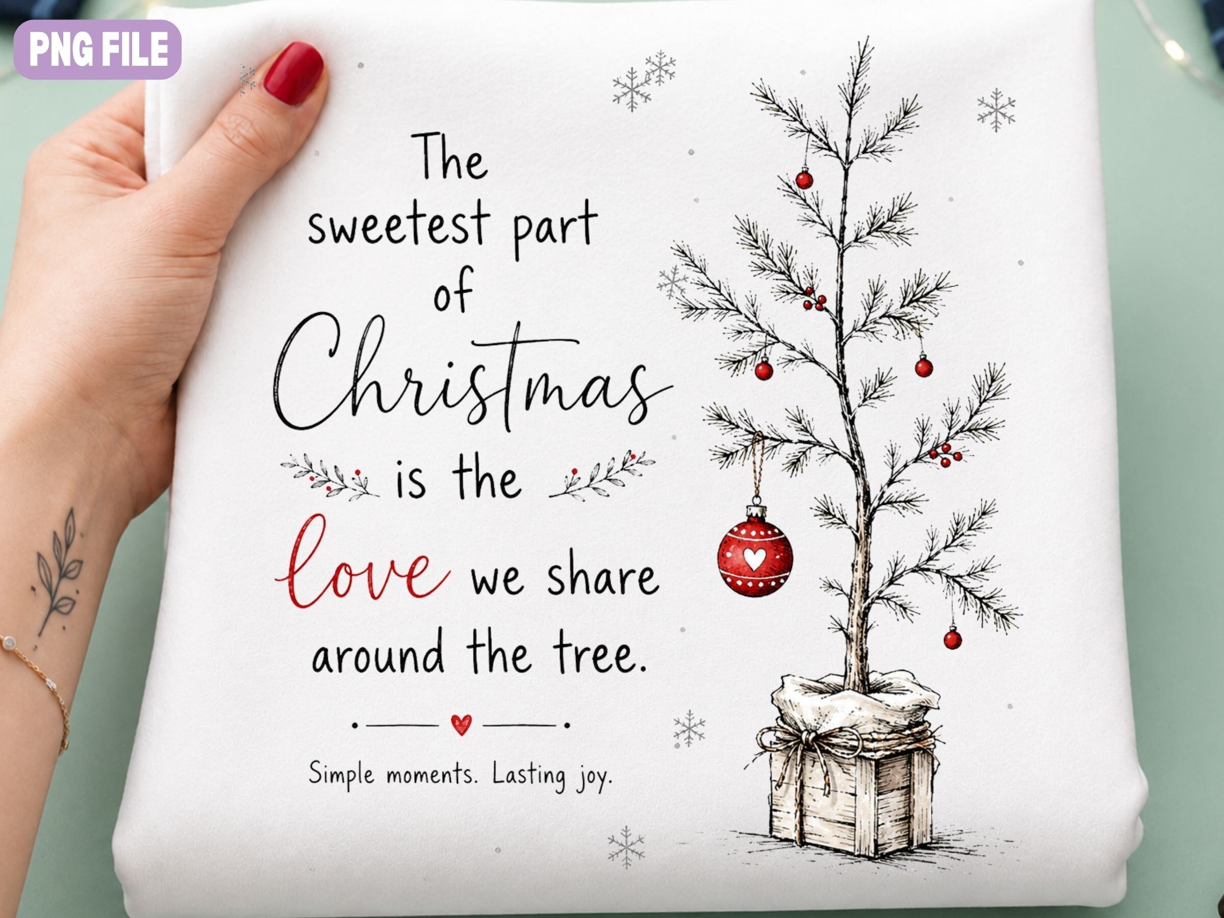Minimalist Christmas Tree PNG, Rustic