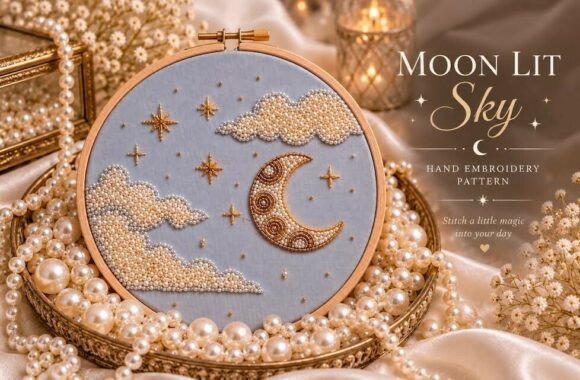Moon Lit Sky – Beaded Embroidery
