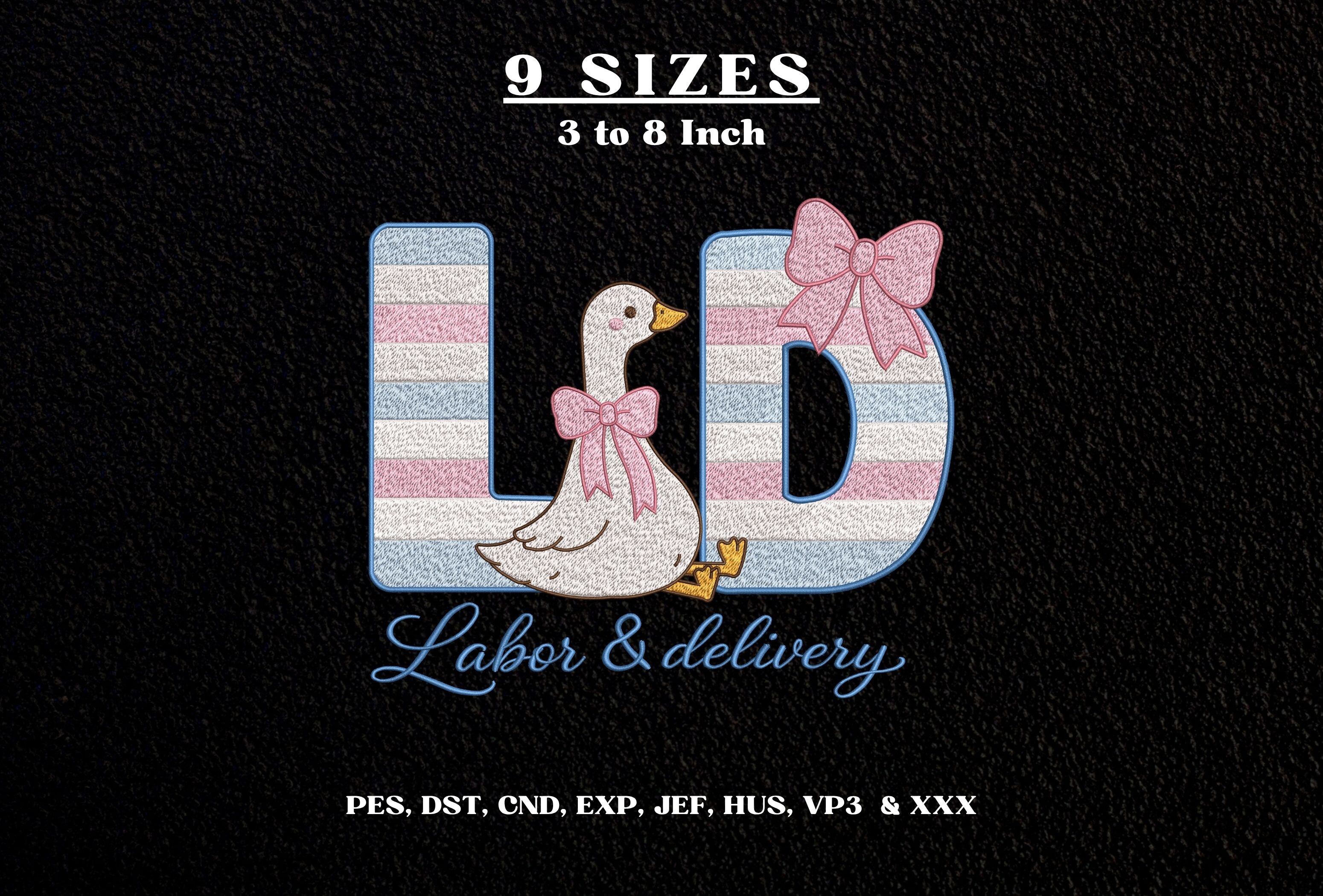 Nurse L&D Bow Embroidery Design DST PES