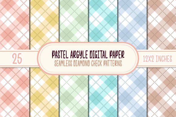Pastel Argyle Seamless Digital Paper 25