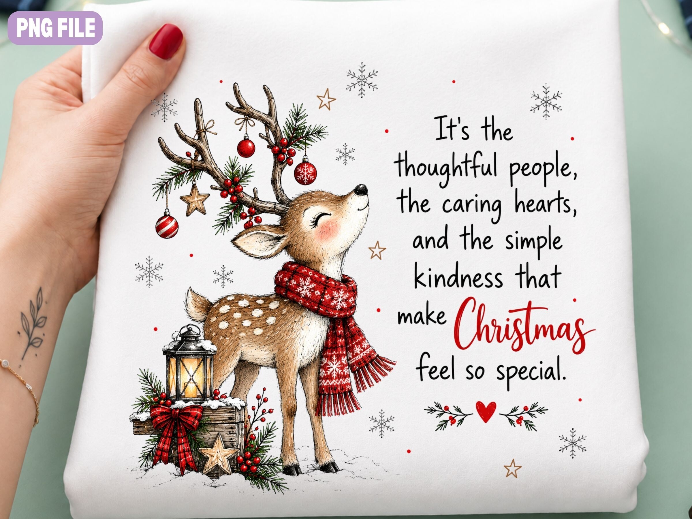 Reindeer Christmas PNG, Cute Woodland De