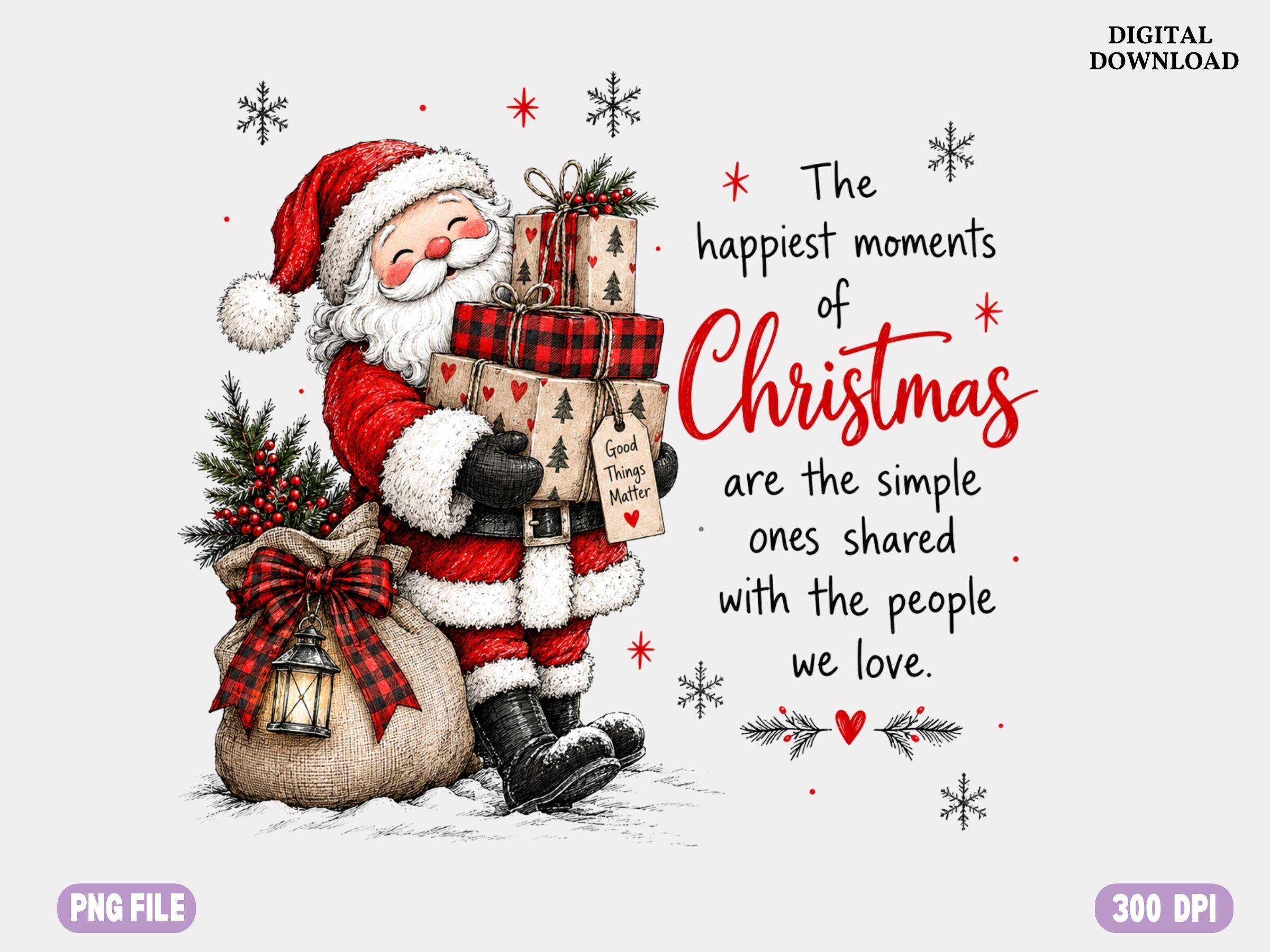 Santa Christmas PNG, Cute Holiday Santa