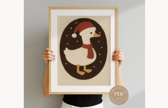 Santa Hat Goose Punch Needle Pattern
