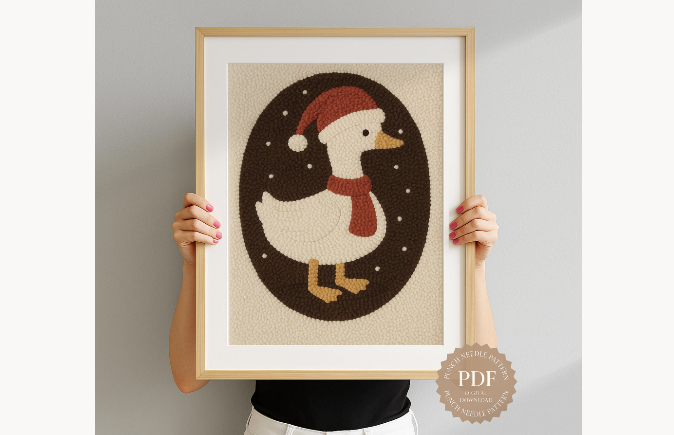Santa Hat Goose Punch Needle Pattern