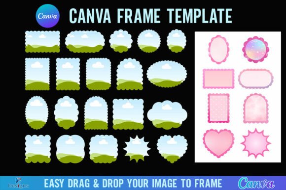 Scalloped Canva Frame with decorative wavy border shape