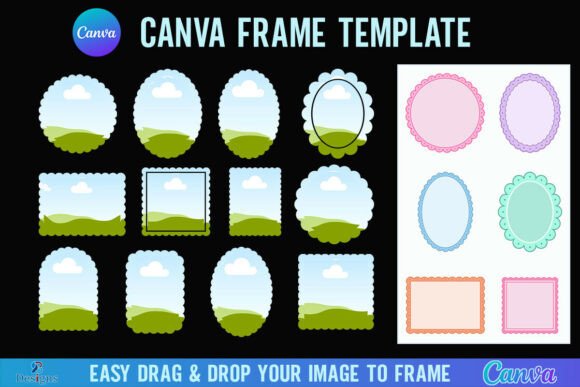 Scalloped Shapes Canva Frame Scallop Set