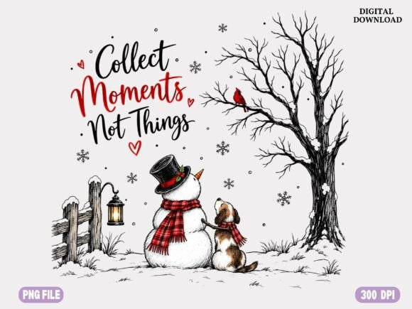 Snowman Christmas PNG, Winter Dog and Ca
