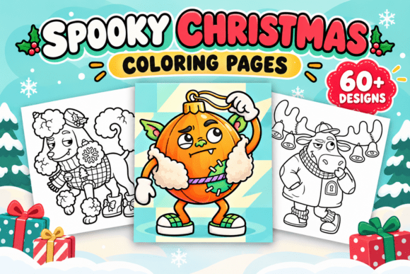 Spooky Christmas Coloring Pages #1
