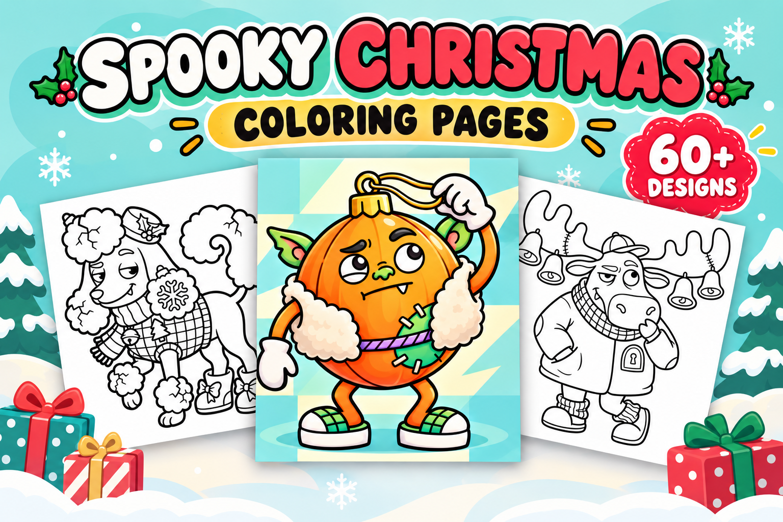 Spooky Christmas Coloring Pages #1