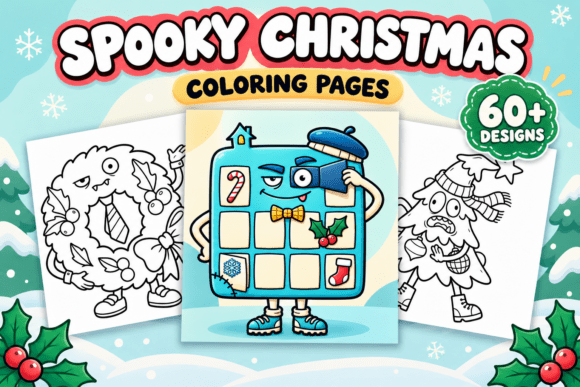 Spooky Christmas Coloring Pages #2