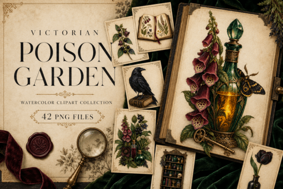 Victorian Poison Garden Clipart Graphic Illustrations By Aneta Design 