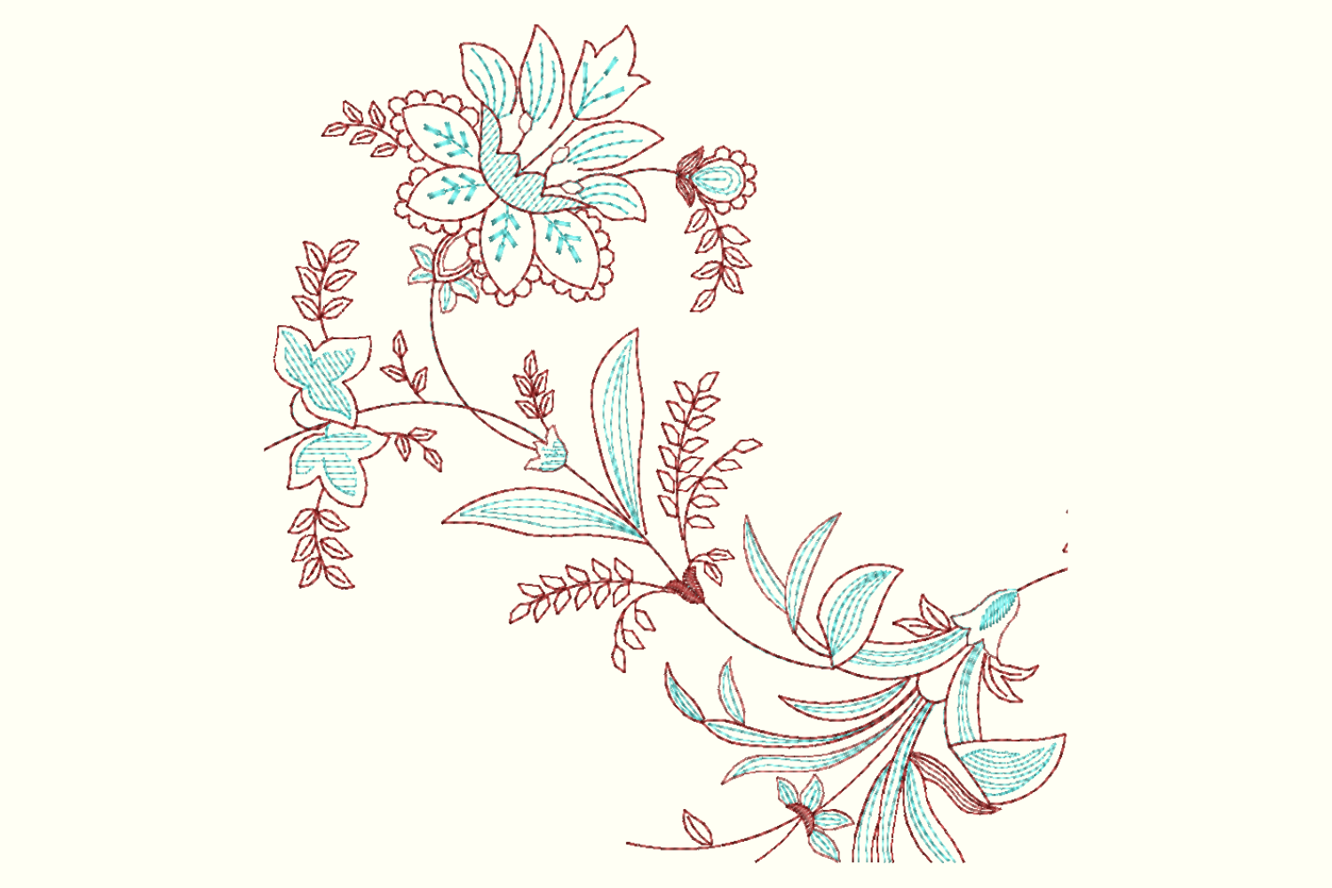 Vintage Jacobean Floral Corner