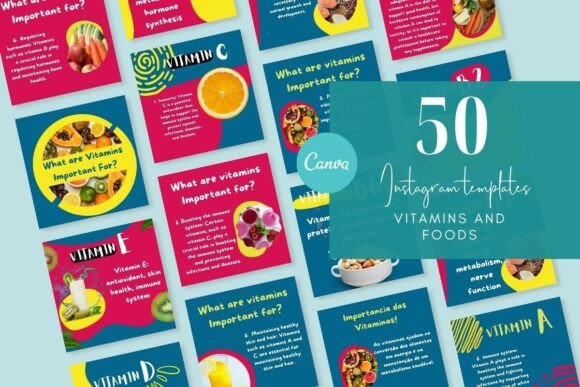 Vitamins and Foods Social Media Post