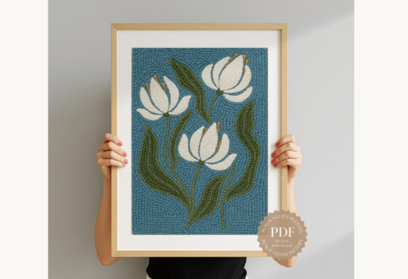 White Lotus Punch Needle Pattern