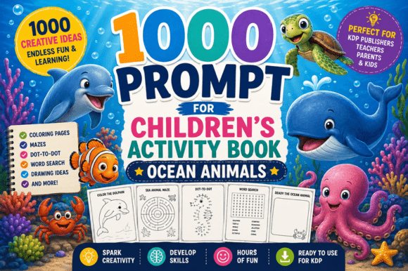 1000 Prompt for Children's Ocean Animals