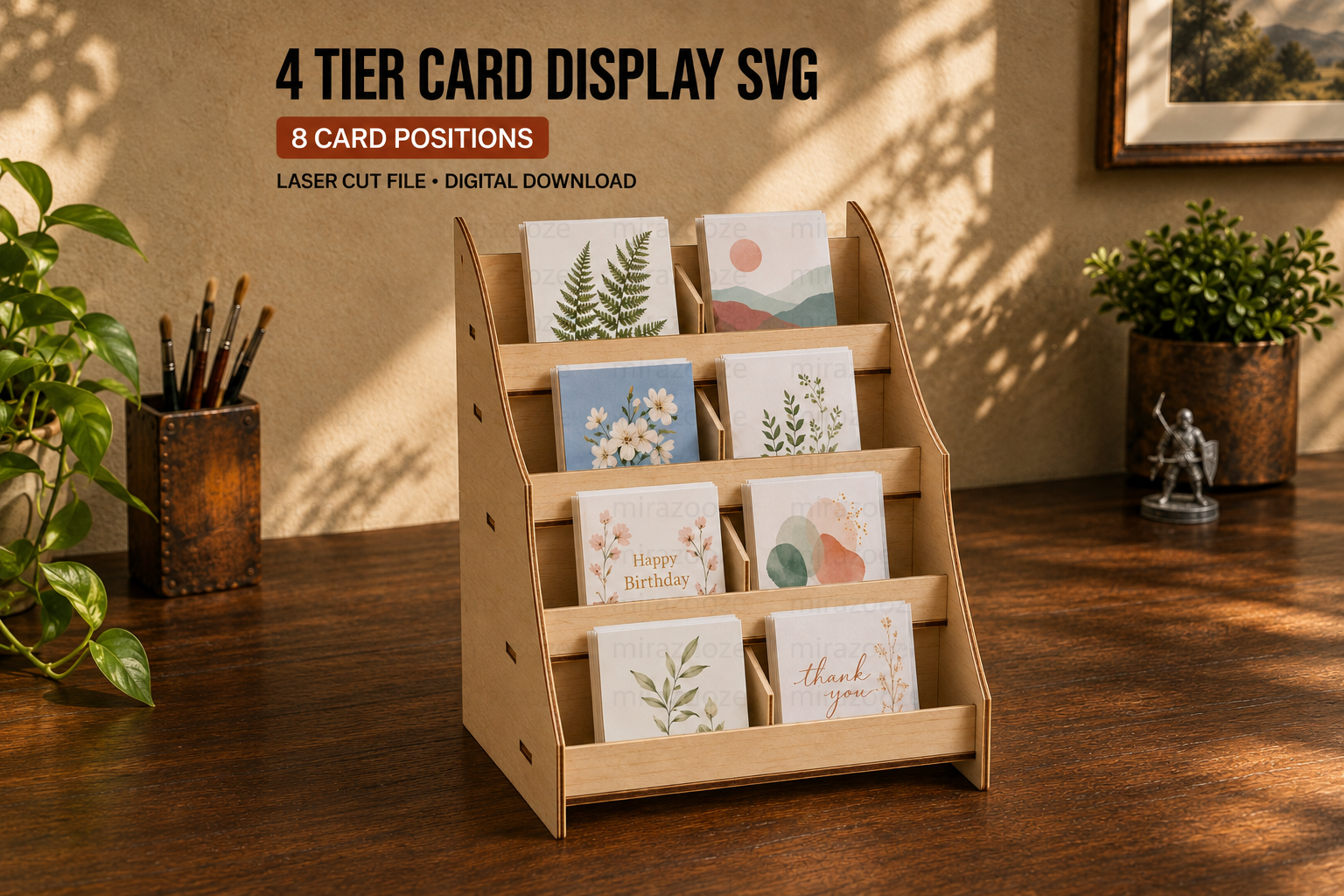 4 Tier Greeting Card Display SVG