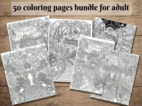 50 Secret Greenhouse Coloring Pages