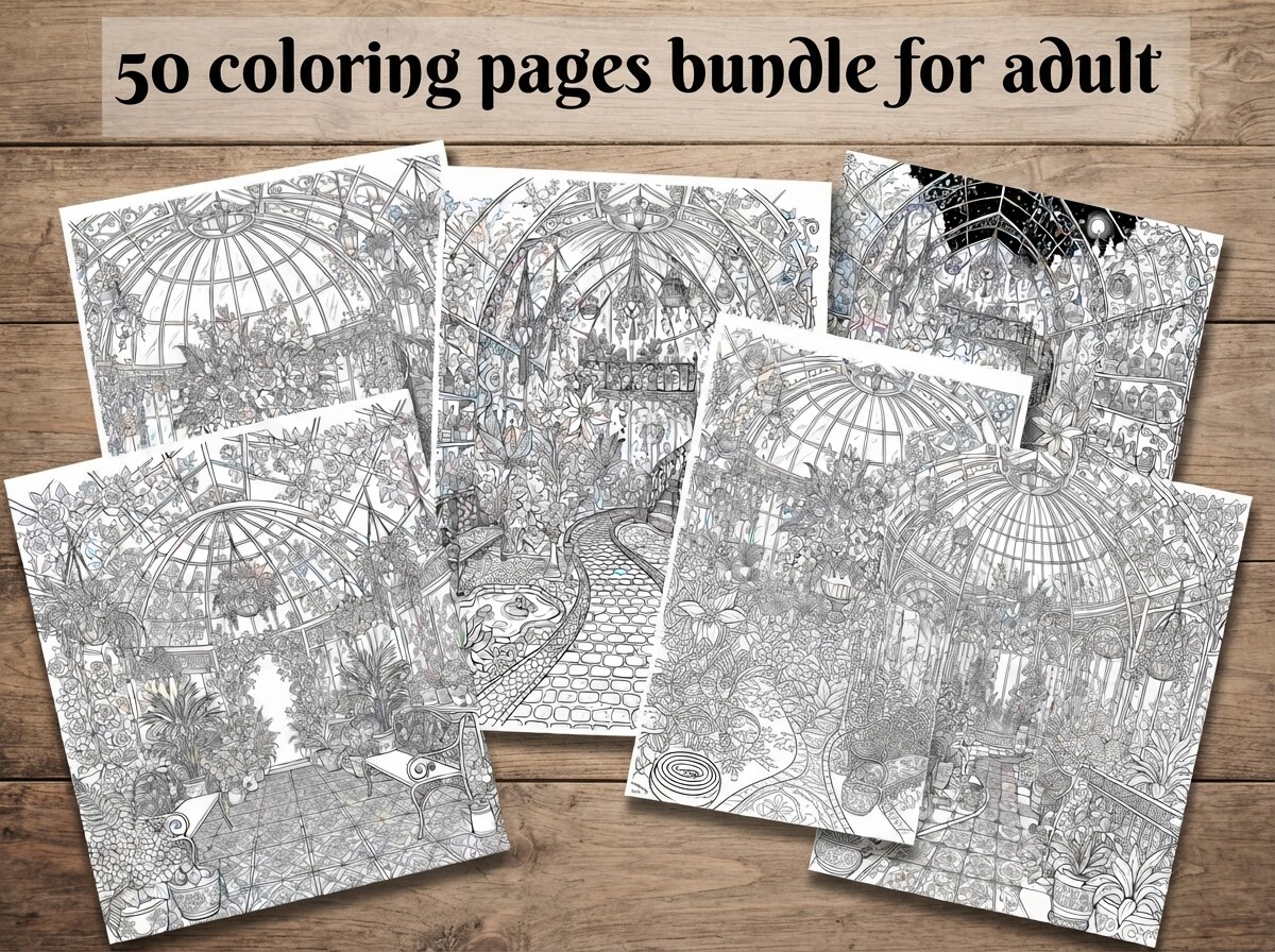 50 Secret Greenhouse Coloring Pages