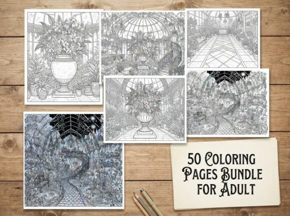 50 Secret Greenhouse Coloring Pages
