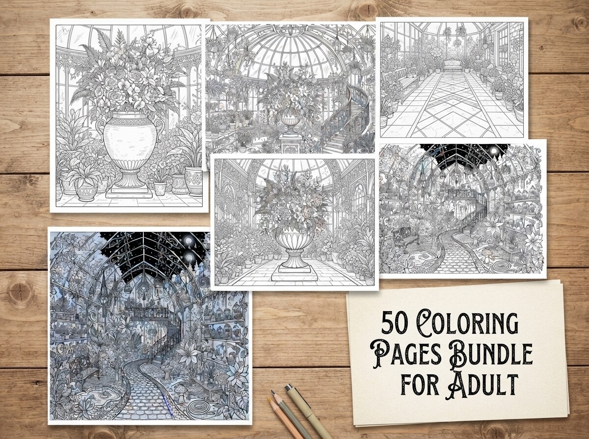 50 Secret Greenhouse Coloring Pages