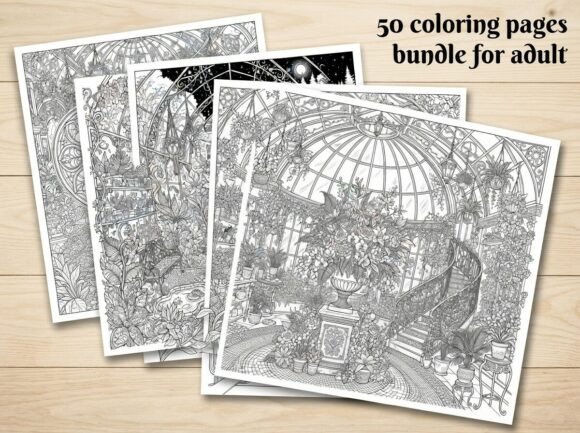 50 Secret Greenhouse Coloring Pages