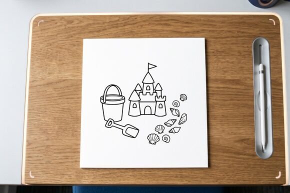 Beach Sandcastle Toys Coloring Page