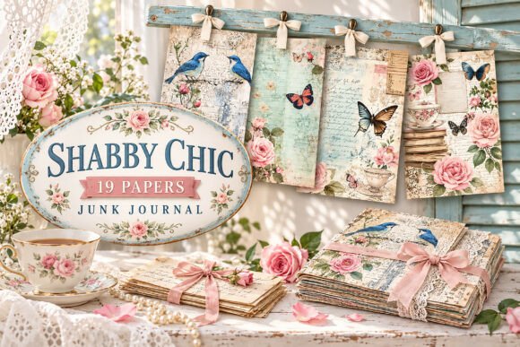 Birds and Roses Junk Journal Papers