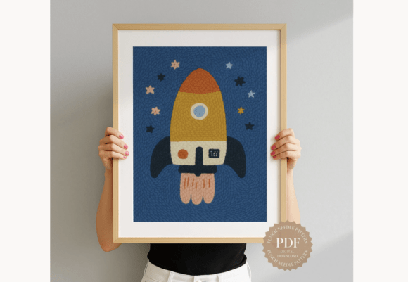 Blue Sky Rocket Punch Needle Pattern