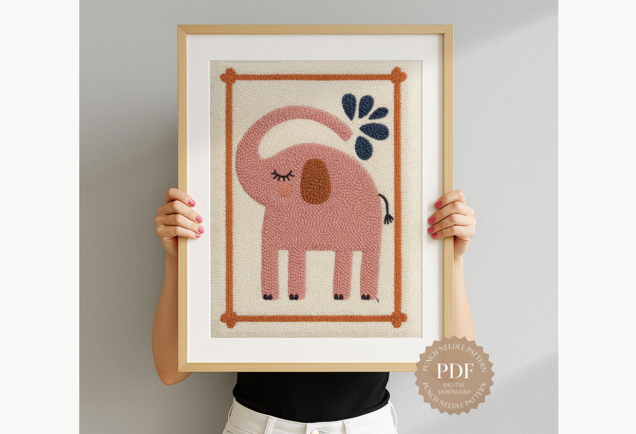 Boho Elephant Punch Needle Pattern