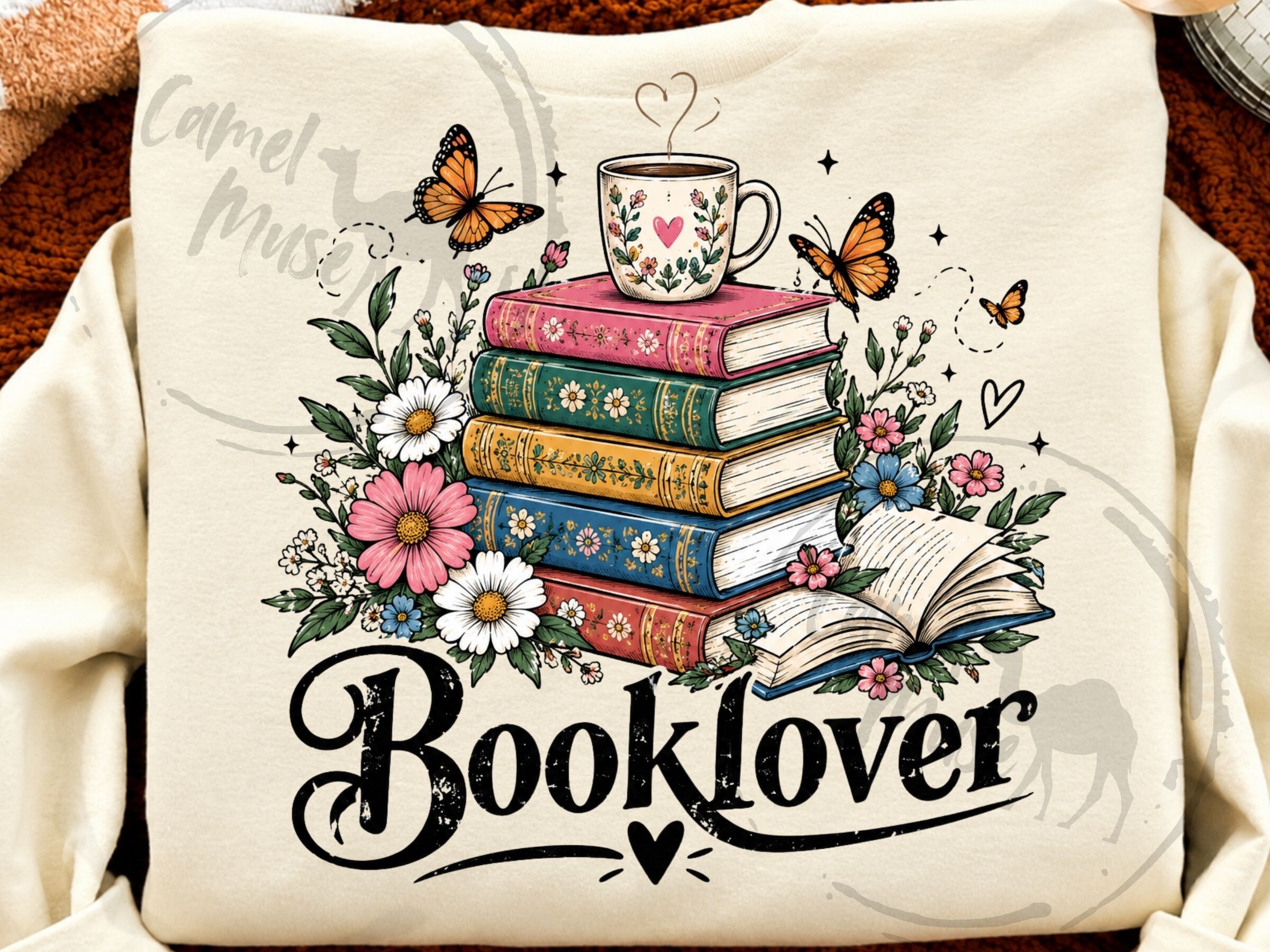 Book Lover Floral PNG, Reading Girl Aest