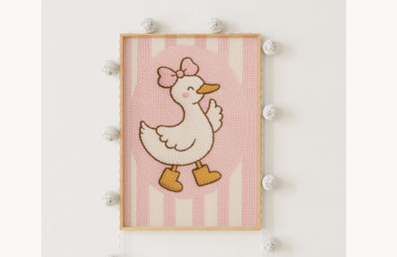 Bow Duck Punch Needle Pattern