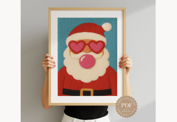 Bubblegum Santa Punch Needle Pattern