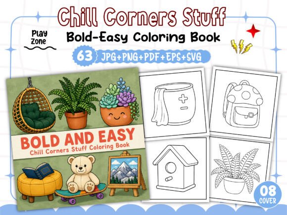Chill Corners Stuff Coloring Book