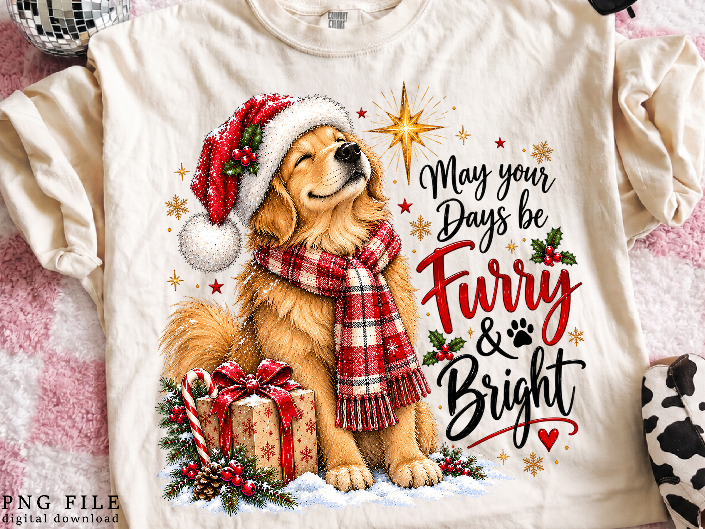 Christmas Dog PNG, Cute Holiday Puppy