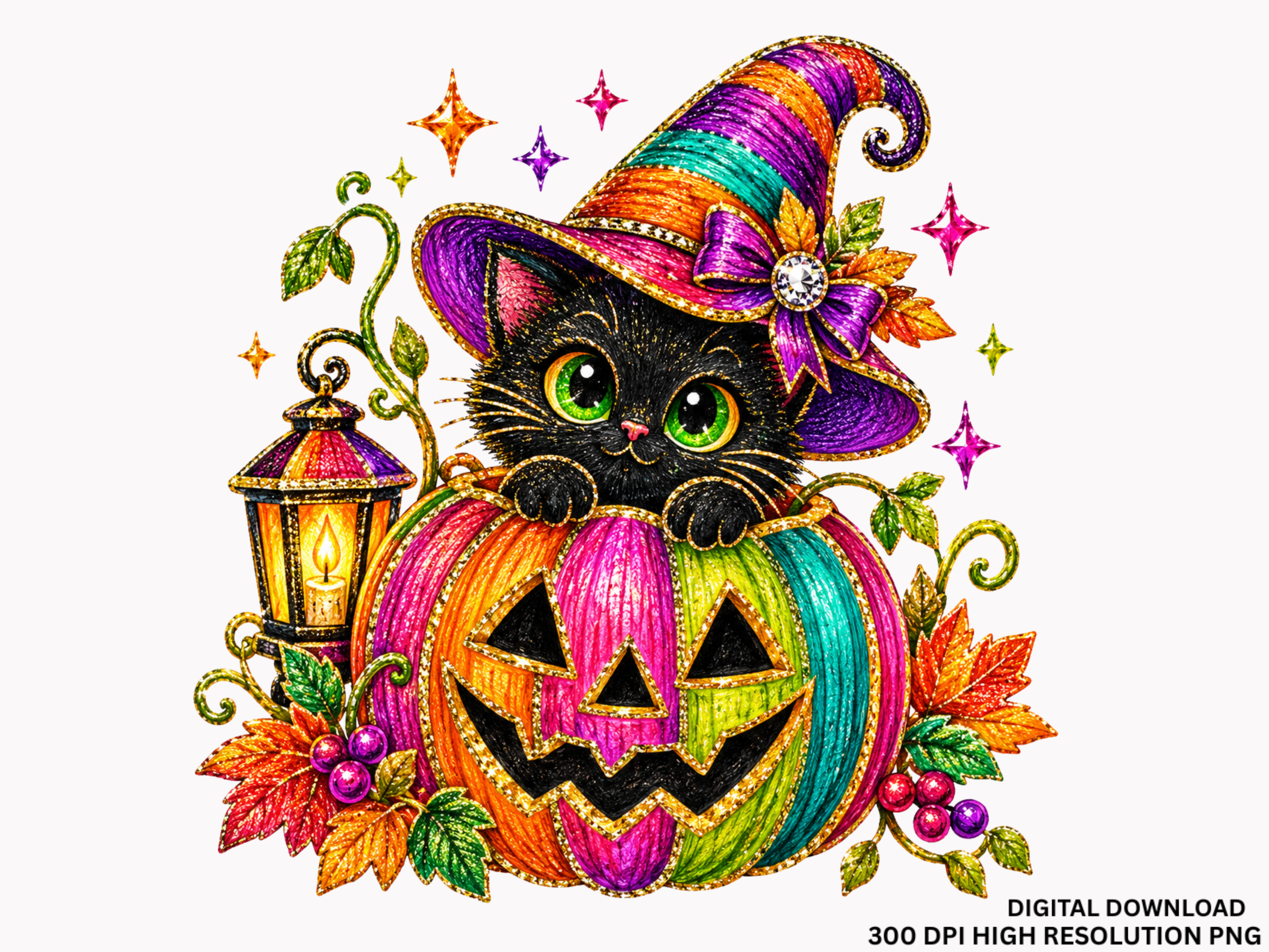 Christmas Halloween Black Cat PNG