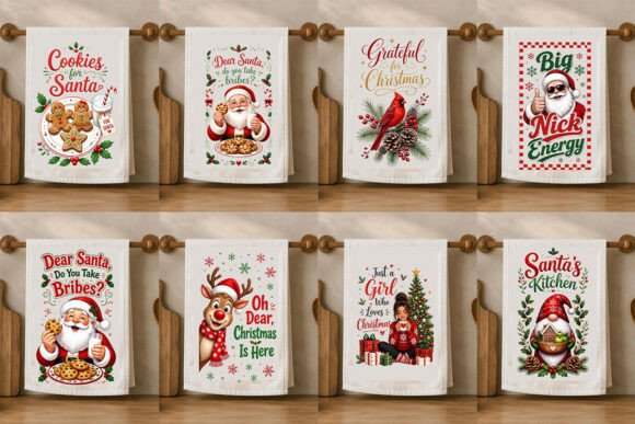 Christmas Kitchen Towel PNG Set