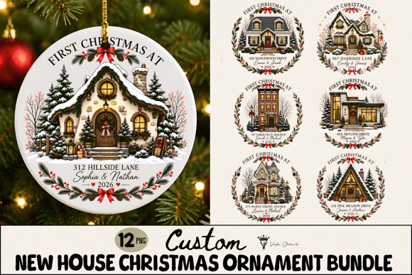 Christmas New House Ornament Bundle PNG