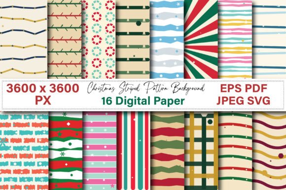 Christmas Striped Pattern Background